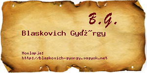 Blaskovich György névjegykártya
