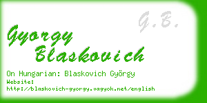 gyorgy blaskovich business card