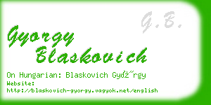 gyorgy blaskovich business card